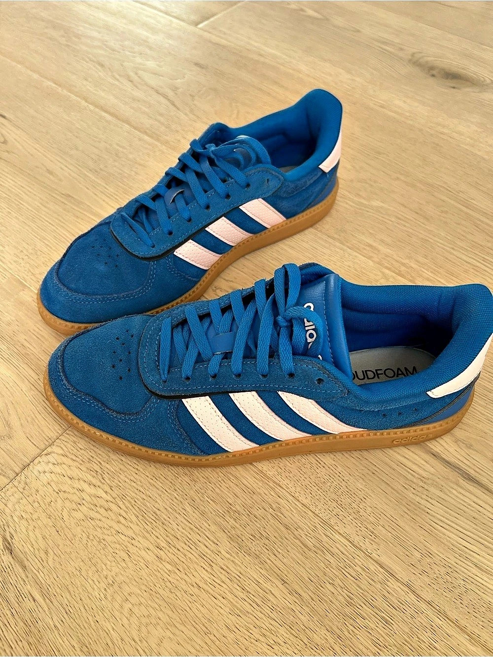 Adidas Bold Blue with Pink Stripes